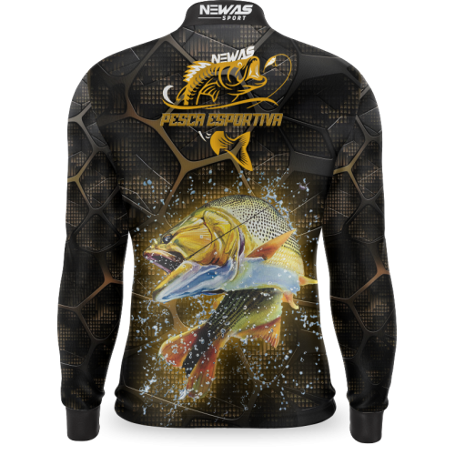 Camisa Pesca Newas Peixe Dourado com UV50+
