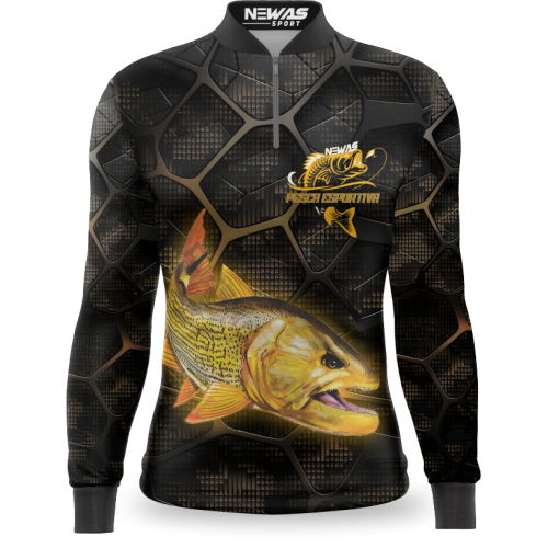 Camisa Pesca Newas Peixe Dourado com UV50+