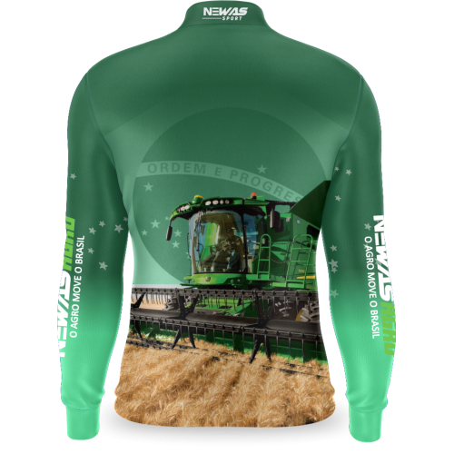  Camisa Agro Newas O Agro Move o Brasil Verde com UV50+ 