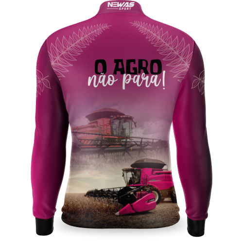 Camisa Agro Newas O Agro Não Para Rosa 2 com UV50+
