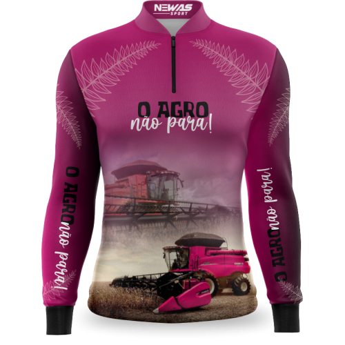 Camisa Agro Newas O Agro Não Para Rosa 2 com UV50+