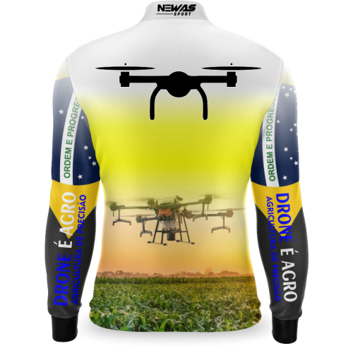 Camisa Agro Newas Drone Branco com UV50+