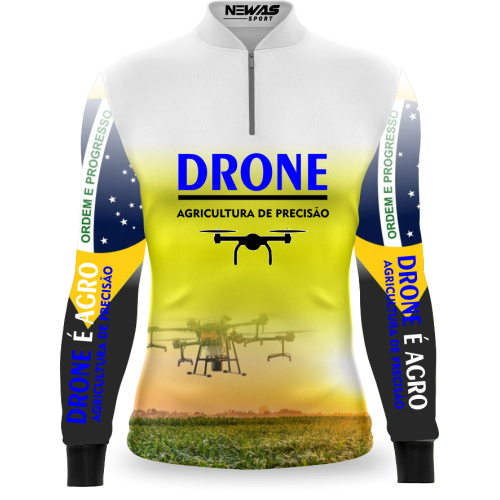 Camisa Agro Newas Drone Branco com UV50+