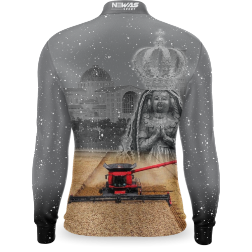 Camisa Agro Newas Nossa Senhora Cinza com UV50+