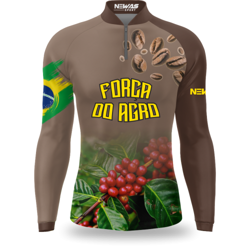 Camisa Agro Newas Café com UV50+