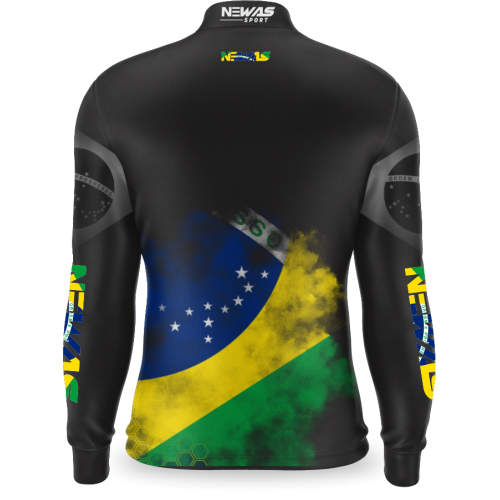 Camisa Agro Newas Brasil Preta com UV50+