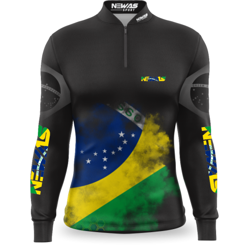 Camisa Agro Newas Brasil Preta com UV50+