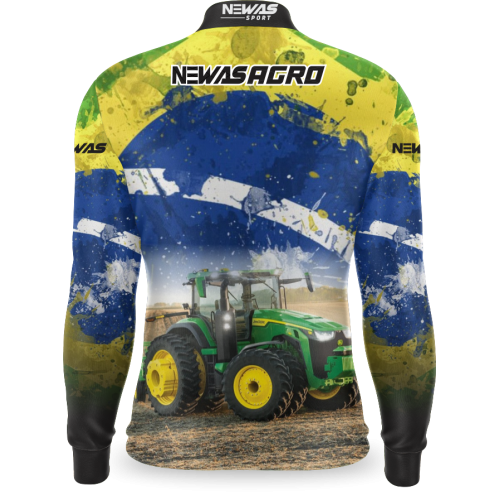 Camisa Agro Newas Bandeira Brasil com UV50+