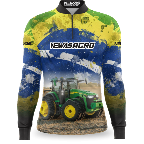 Camisa Agro Newas Bandeira Brasil com UV50+