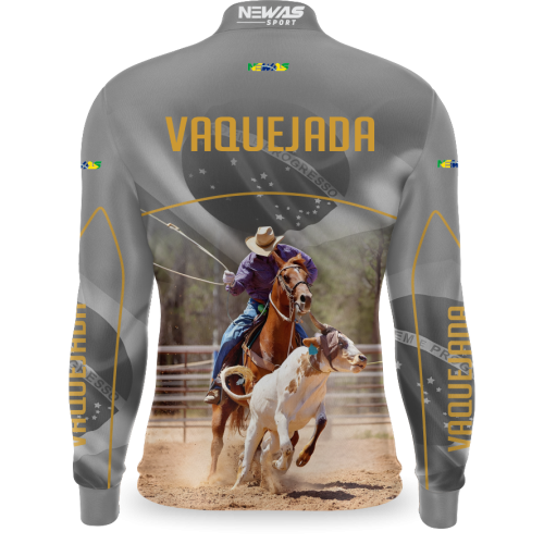Camisa Agro Newas Vaquejada Cinza Claro com UV50+
