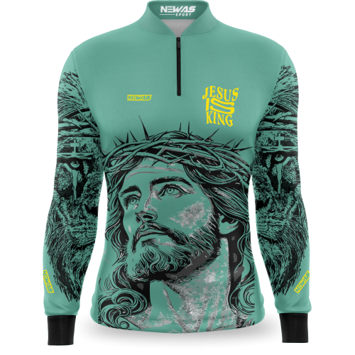 Camisa Newas Jesus É Rei Verde com UV50+