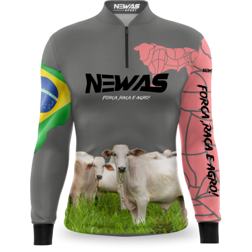 Camisa Agro Newas Nelore Rosa com UV50+