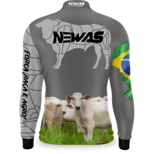 Camisa Agro Newas Nelore Cinza com UV50+