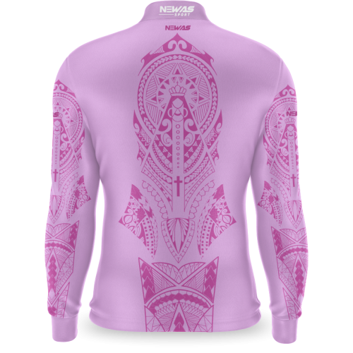 Camisa Agro Newas Rogai Por Nós Rosa Claro UV50+