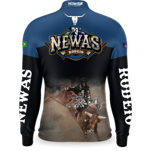 Camisa Agro Newas Rodeio Azul com UV50+