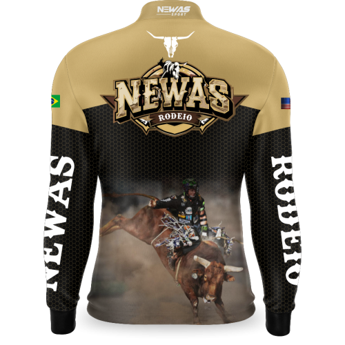 Camisa Agro Newas Rodeio Dourada com UV50+