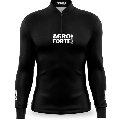 Camisa Agro Newas Agro Forte Preta com UV50+