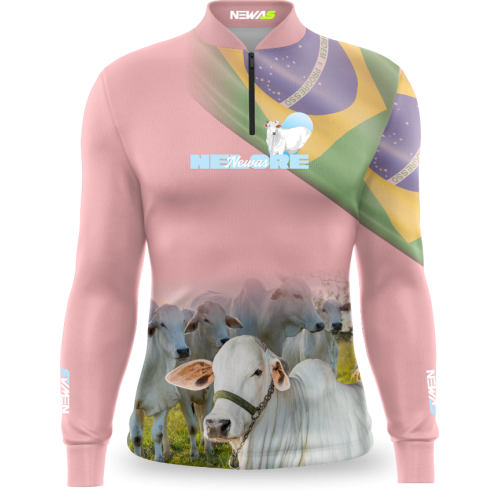 Camisa Agro Newas Nelore Rosa Claro com UV50+