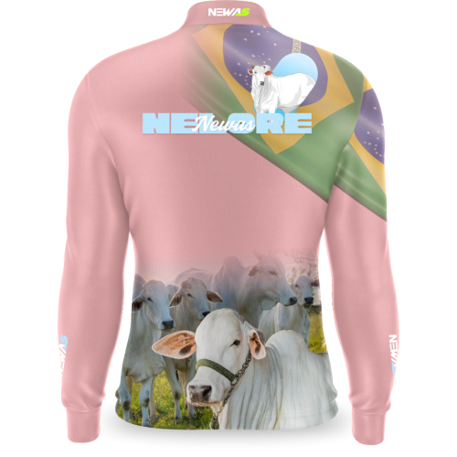 Camisa Agro Newas Nelore Rosa Claro com UV50+