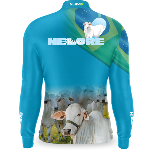 Camisa Agro Newas Nelore Azul com UV50+