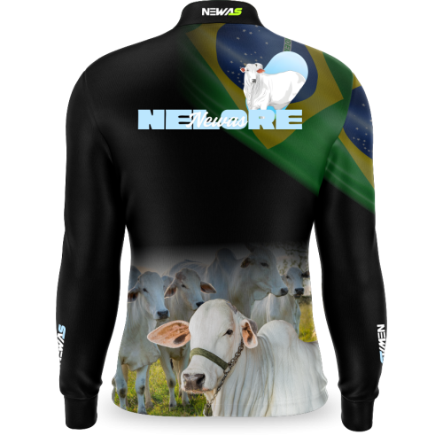 Camisa Agro Newas Nelore Preto com UV50+
