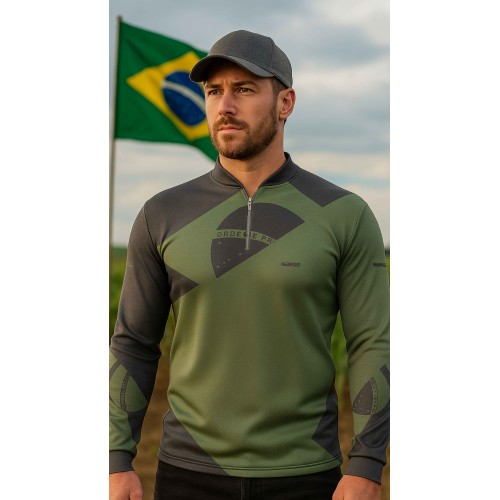 Camisa Agro Newas Brasil Verde com UV50+