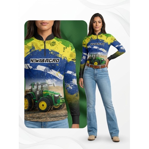 Camisa Agro Newas Bandeira Brasil com UV50+