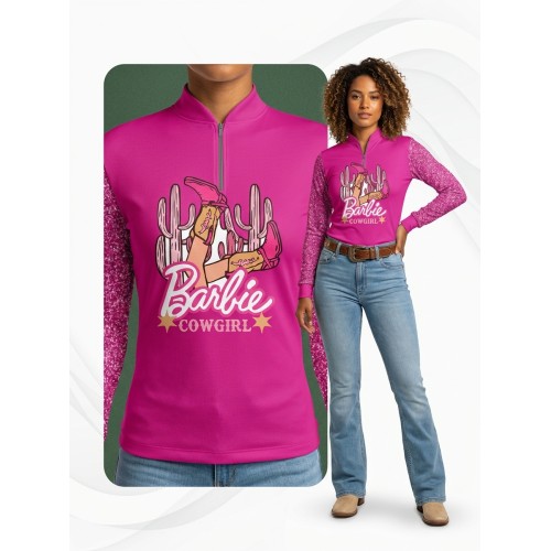 Camisa Agro Newas Barbie com UV50+