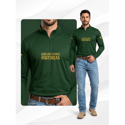  Camisa Agro Newas Semeando Grandes Histórias Verde com UV50+ 