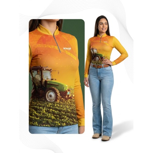 Camisa Agro Newas Amarelo com UV50+