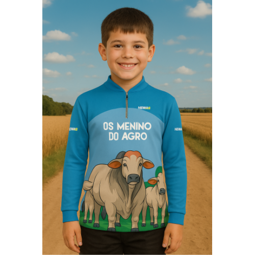 Camisa Newas Agro Kids Os Menino Do Agro Com UV50+