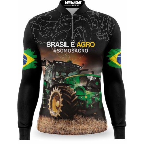 Camisa Agro Newas Brasil é Agro com UV50+