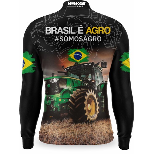 Camisa Agro Newas Brasil é Agro com UV50+