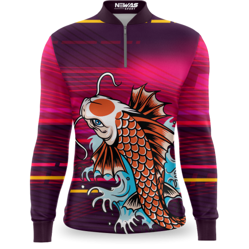 Camisa Pesca Newas Rosa com UV50+