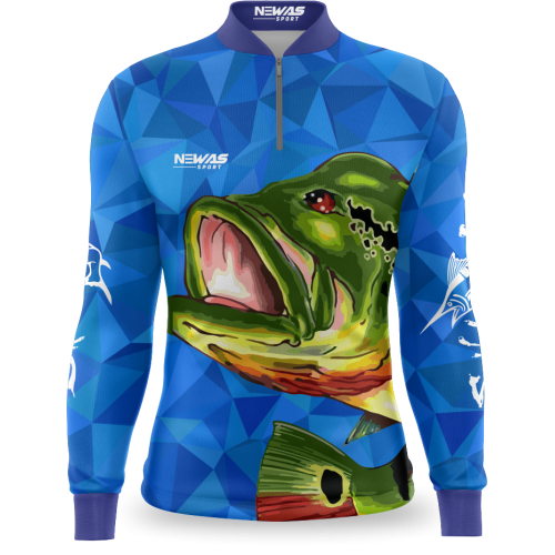 Camisa Pesca Newas Azul com UV50+