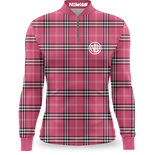 Camisa Agro Newas Xadrez Rosa Escuro com UV50+