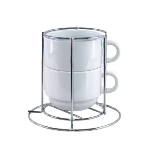 Torre 2 Xícaras 150ml com Suporte Personalize