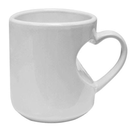 Caneca Alça Coração 3D 325ml Personalize