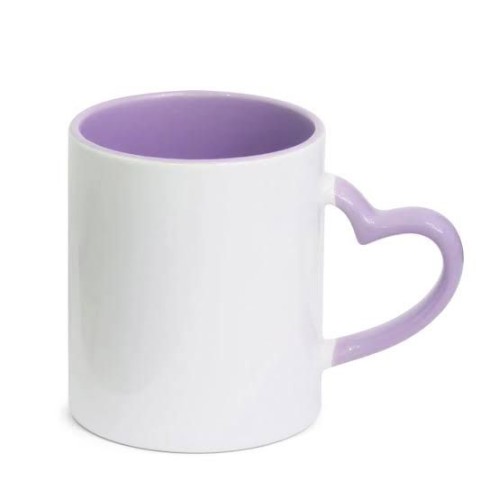 Caneca Alça Coração Colorida 325ml Personalize