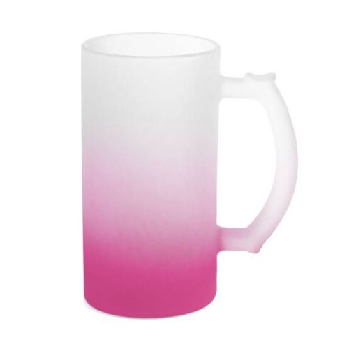 Canecão Chopp Vidro Jateado Colorido 475ml Personalize 